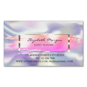 Modern Professional Brush Stroke,Frame Holographic Magnetic Business Card