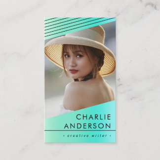 Modern Professional Business Card with Photo, Logo