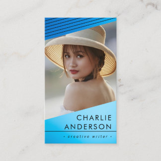 Modern Professional Business Card with Photo, Logo