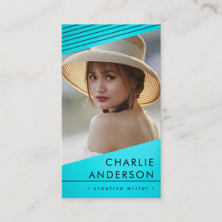 Modern Professional Business Card with Photo, Logo