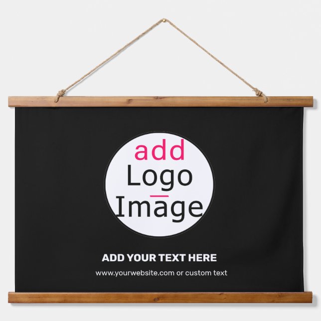 Modern Professional Business Chic Custom Logo  Hanging Tapestry (Front)