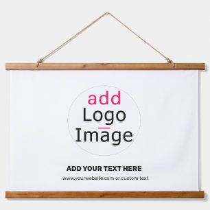 Modern Professional Business Chic Custom Logo  Hanging Tapestry