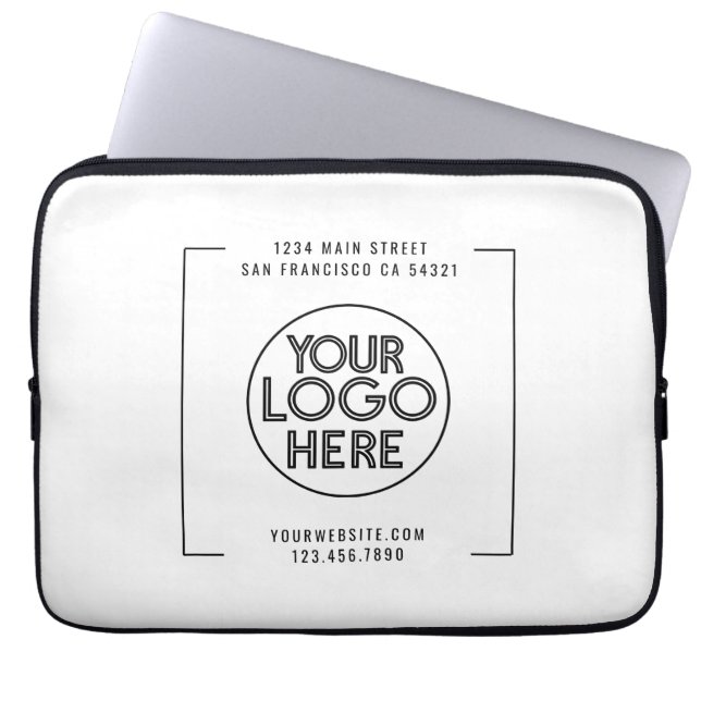 Modern Professional Business Company Custom Logo  Laptop Sleeve (Front)