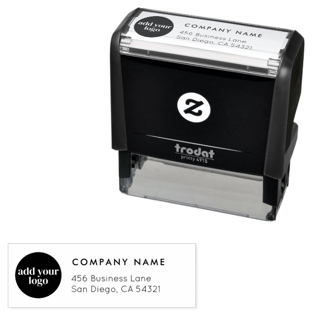 Modern Professional Business Custom Logo Self-inking Stamp (In Situ)