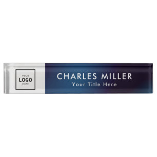Modern Professional business logo Desk Nameplate