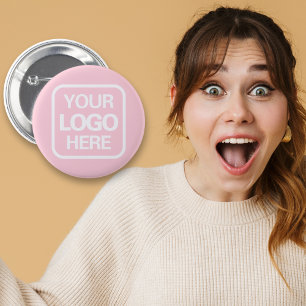 Modern Professional Business Logo Pink 6 Cm Round Badge