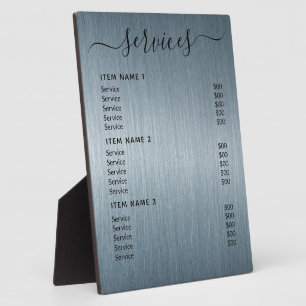 Modern Professional Business Price List  Plaque