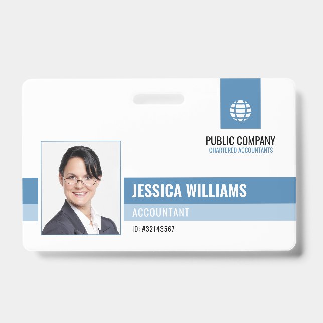 Modern Professional Business Staff ID Employee Badge (Front)