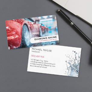 Modern Professional Car Detailing Washing Cleaning Business Card