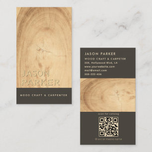 Modern professional carpenter Qr code Business Card