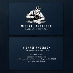 Modern professional Carpentry Service and Handyman Business Card