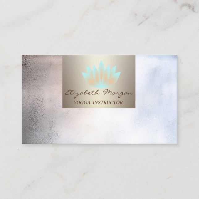 Modern Professional Charming,Mettalic,Lotus Business Card (Front)