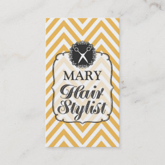 Modern Professional Chevron Hair Stylist Cards