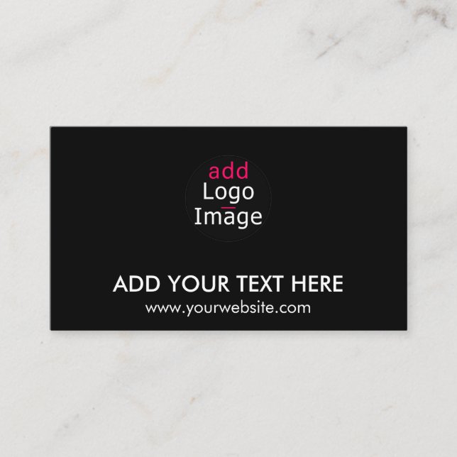 Modern Professional Chic Custom Brand Black Enclosure Card (Front)