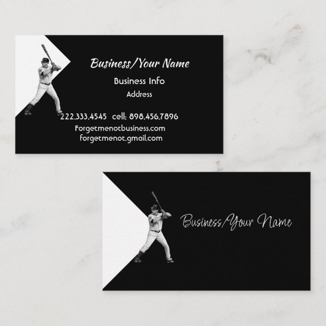 Modern Professional Classic Baseball Player  Business Card (Front/Back)