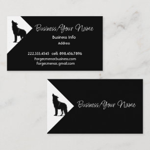 Modern Professional Classic Howling Wolf Wolves  Business Card