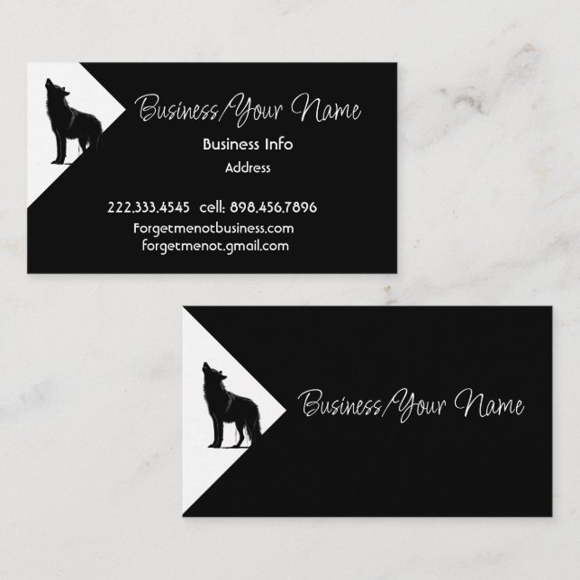 Modern Professional Classic Howling Wolf Wolves  Business Card (Front/Back)