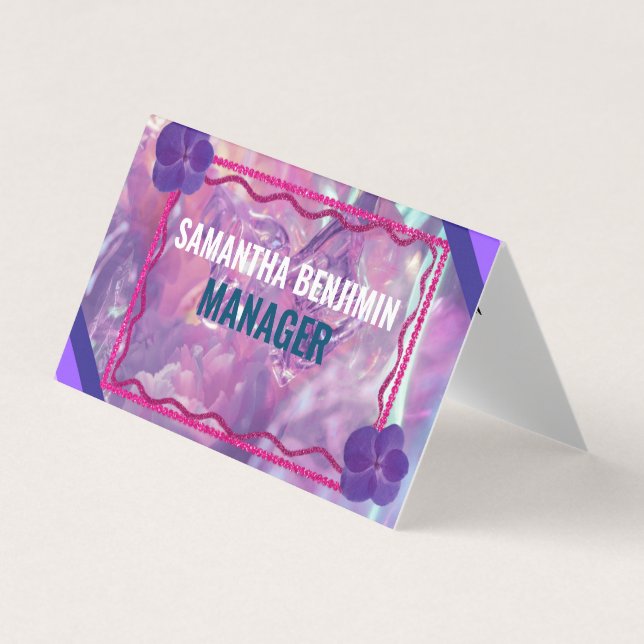 Modern Professional Classic Purple Pink Stylish Business Card (Front)