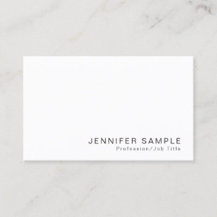 Modern Professional Classy Simple Design White Business Card