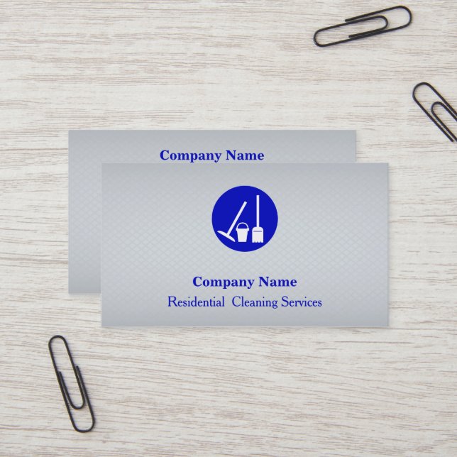 Modern Professional Cleaning Service Business Card (Front/Back In Situ)