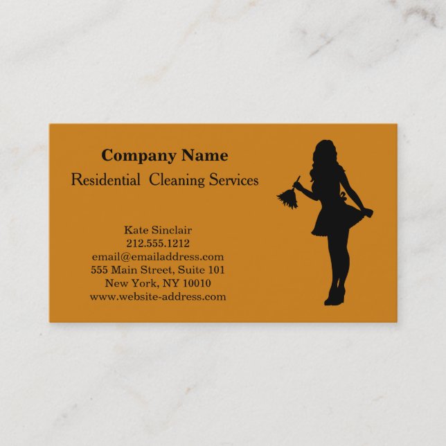 Modern Professional Cleaning Service Business Card (Front)