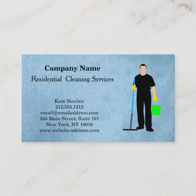 Modern Professional Cleaning Service Business Card (Front)