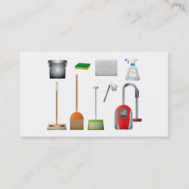 Modern Professional Cleaning Service Business Card (Front)