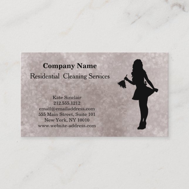 Modern Professional Cleaning Service Business Card (Front)