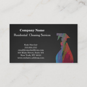 Modern Professional Cleaning Service Spray Bottle Business Card