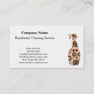 Modern Professional Cleaning Service Spray Bottle Business Card