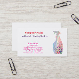 Modern Professional Cleaning Service Spray Bottle Business Card
