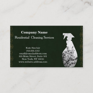 Modern Professional Cleaning Service Spray Bottle Business Card