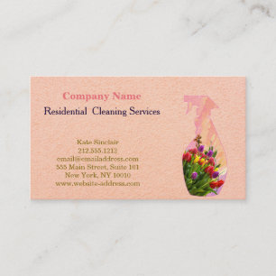 Modern Professional Cleaning Service Spray Bottle Business Card