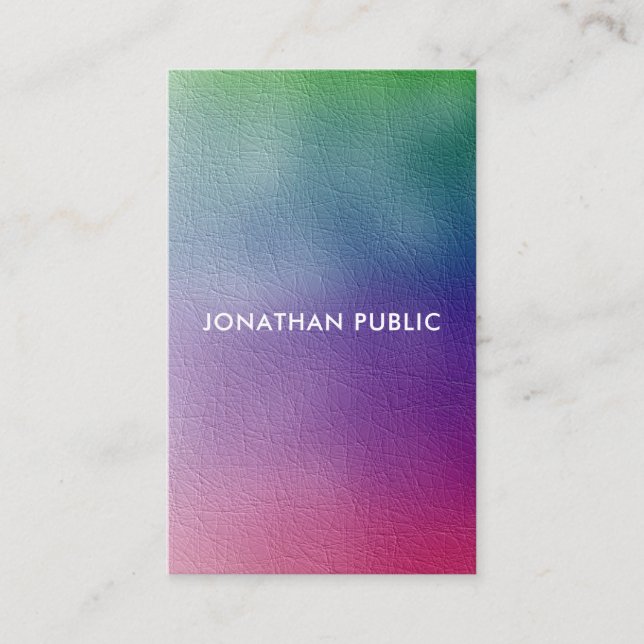 Modern Professional Colourful Elegant Template Business Card (Front)