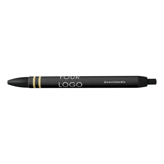 Modern Professional Company Business Logo Black Ink Pen (Front)