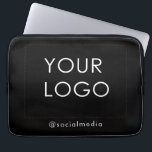 Modern Professional Company Business Logo Black Laptop Sleeve<br><div class="desc">Modern Customisable Business Company Corporate Logo gifts. Add your logo or image to this modern, elegant minimalist pink gradient ombre design. You can simply add your company logo, image, or personal photo. Editable logo or photo business or individual personal gift for a friend, co-worker, or anyone else. Customisable company business...</div>