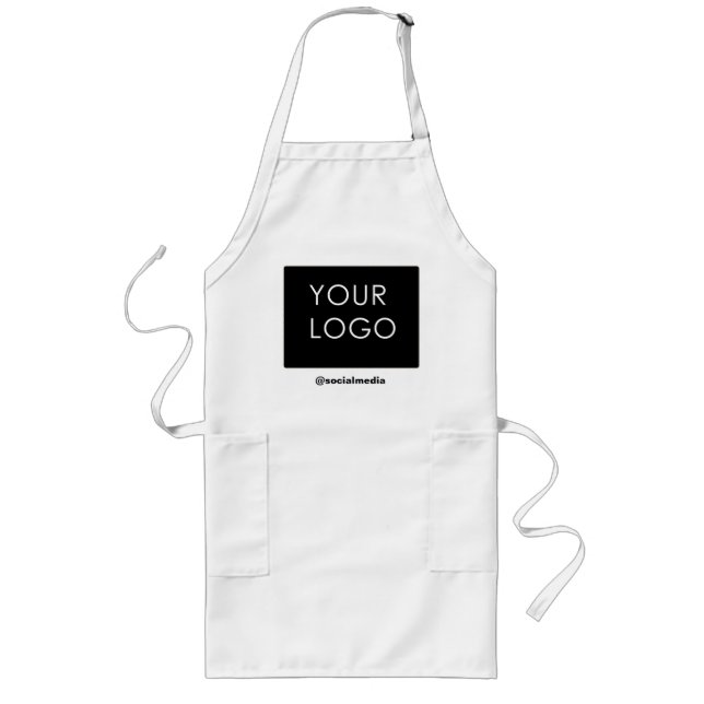 Modern Professional Company Business Logo Long Long Apron (Front)