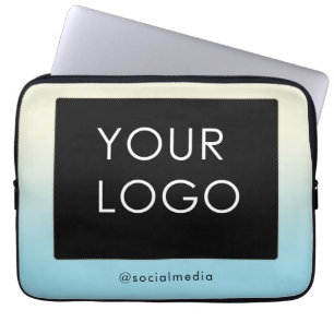 Modern Professional Company Business Logo Ombre Laptop Sleeve