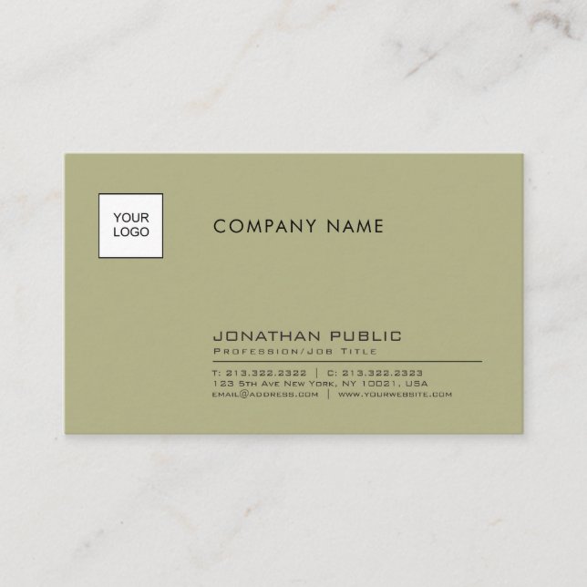 Modern Professional Company Logo Elegant Template Business Card (Front)