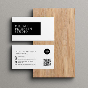 Modern professional company logo QR code  Business Card