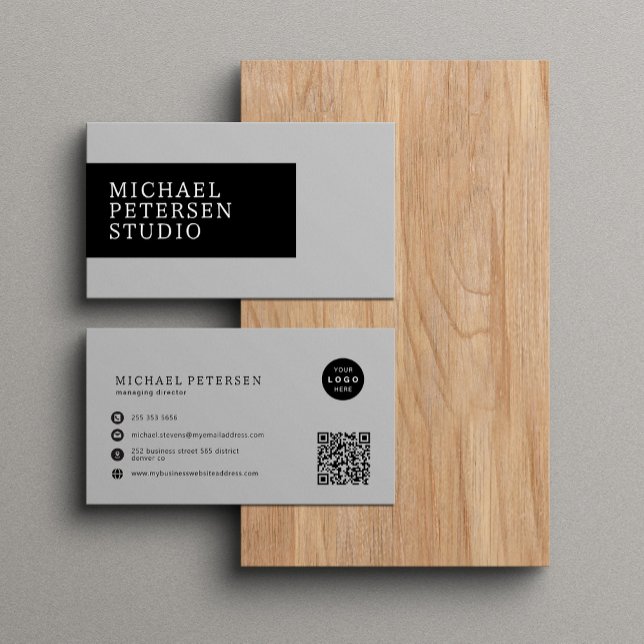 Modern professional company logo QR code  Business Card (Creator Uploaded)