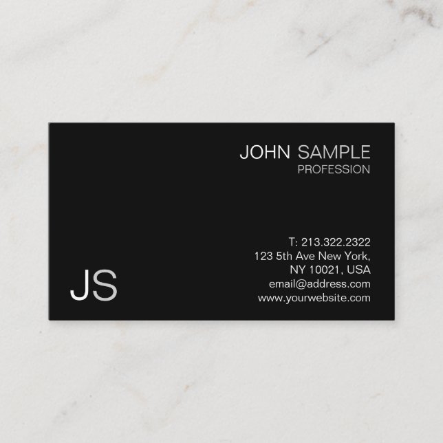 Modern Professional Creative Minimalist Design Business Card (Front)