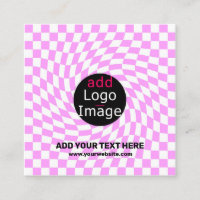 Modern Professional Custom Brand Chequered Pink