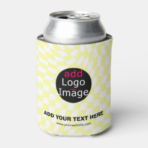 Modern Professional Custom Business Chequered Yell Can Cooler