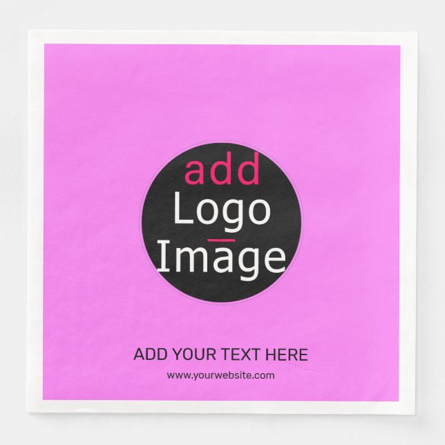 Modern Professional Custom Business Chic Pink Napkin (Front)