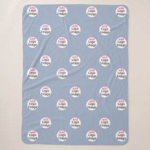 Modern Professional Custom Business Dusty Blue Sherpa Blanket