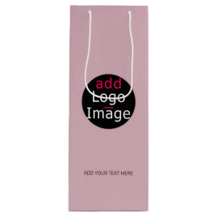 Modern Professional Custom Business Dusty Pink Wine Gift Bag