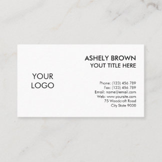 Modern Professional custom logo corporate white Business Card