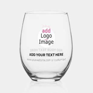 Modern Professional Customisable Business Chic Stemless Wine Glass