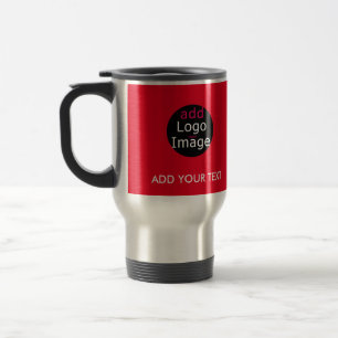 Modern Professional Customisable Business Red Travel Mug